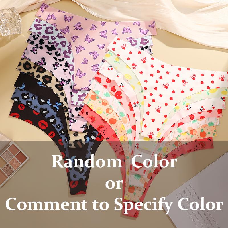 

3PCS Ultra-thin Underwear For Women Sexy Graphic Print Seamless Thongs Female Stretch Leopard Intimate Comfort Lingerie S-XL XL&3pcs
