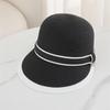 Summer Grass Woven Duckbill Hat Women Outdoor Travel Beach Sun Cap Casual Basin Wide Brim Straw Visors Female