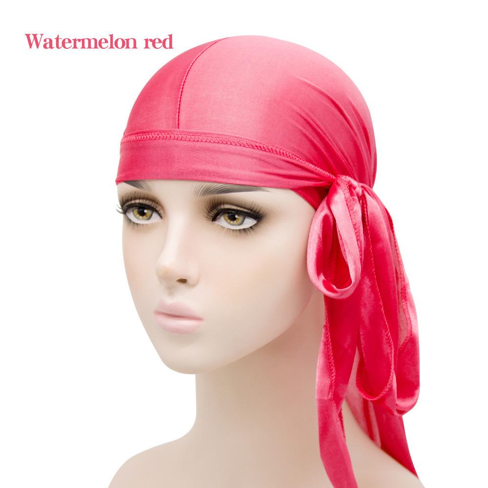 Unisex Adult Long Tail Satin Doo Rag Durag Bandanas Cap Pirate Hat Turban Men Hip Hop Headband Biker Headwrap Women Headwear