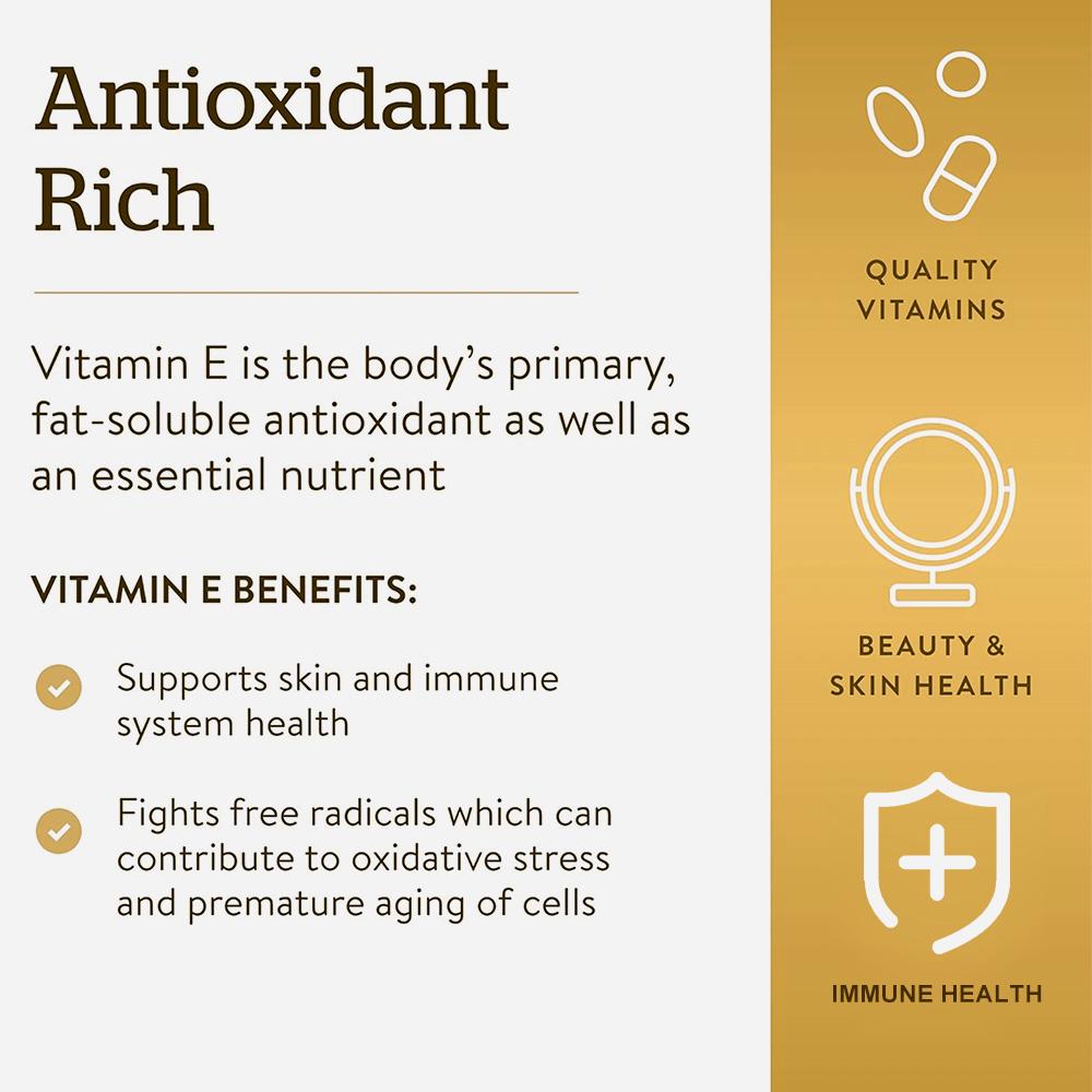 Vitamin E 400 IU (180mg) Softgels Dietary Supplement, 120 Rapid Release Softgels