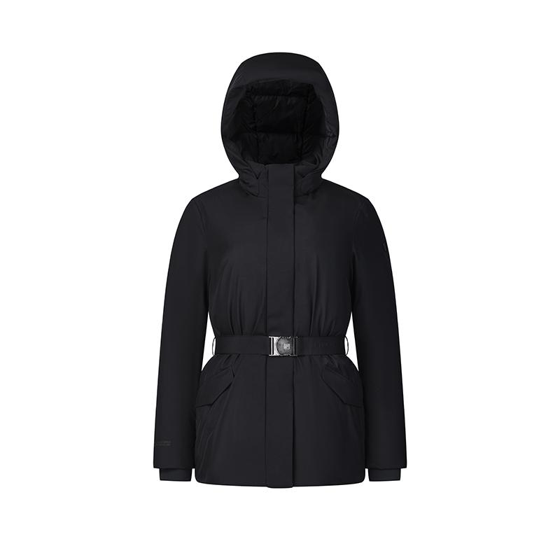 Fila Golf Series Fashion Waist-Defining Hooded Down Jacket Women Outerwear Deep-Black A11W445920FBK