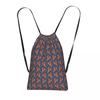 Cartoon Red Lobster Pattern Backpacks Portable Drawstring Bundle Pocket Sundries Bag Book Bags for Man Woman School