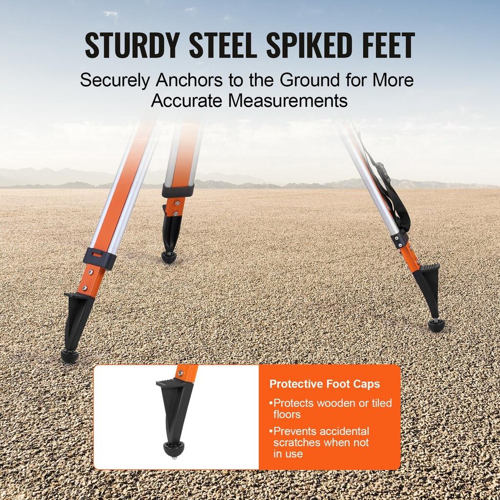 Laser Level Tripod Stand 5/8"-11 Thread 45.07-114.37 In Height Adjustment
