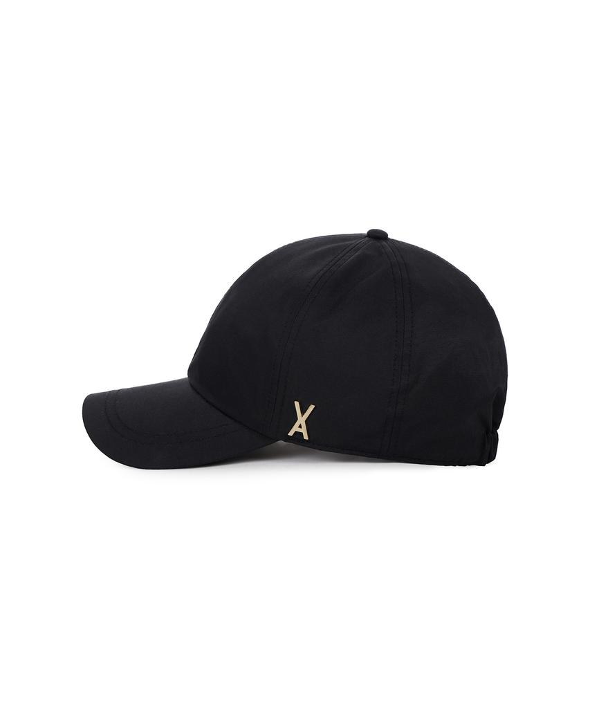 Bajal Studded Logo Nylon Newsboy Ball Cap Black