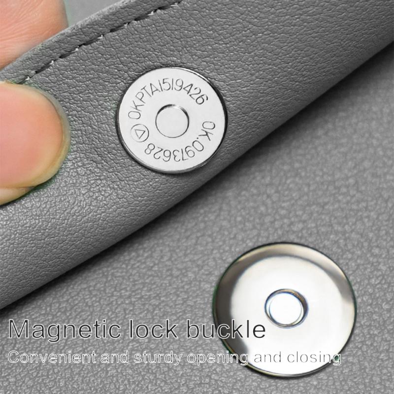 Large Capacity File Organiser Documents Pouches Magnetic Snap Closure Water Resistant Leather Document Folder For Office