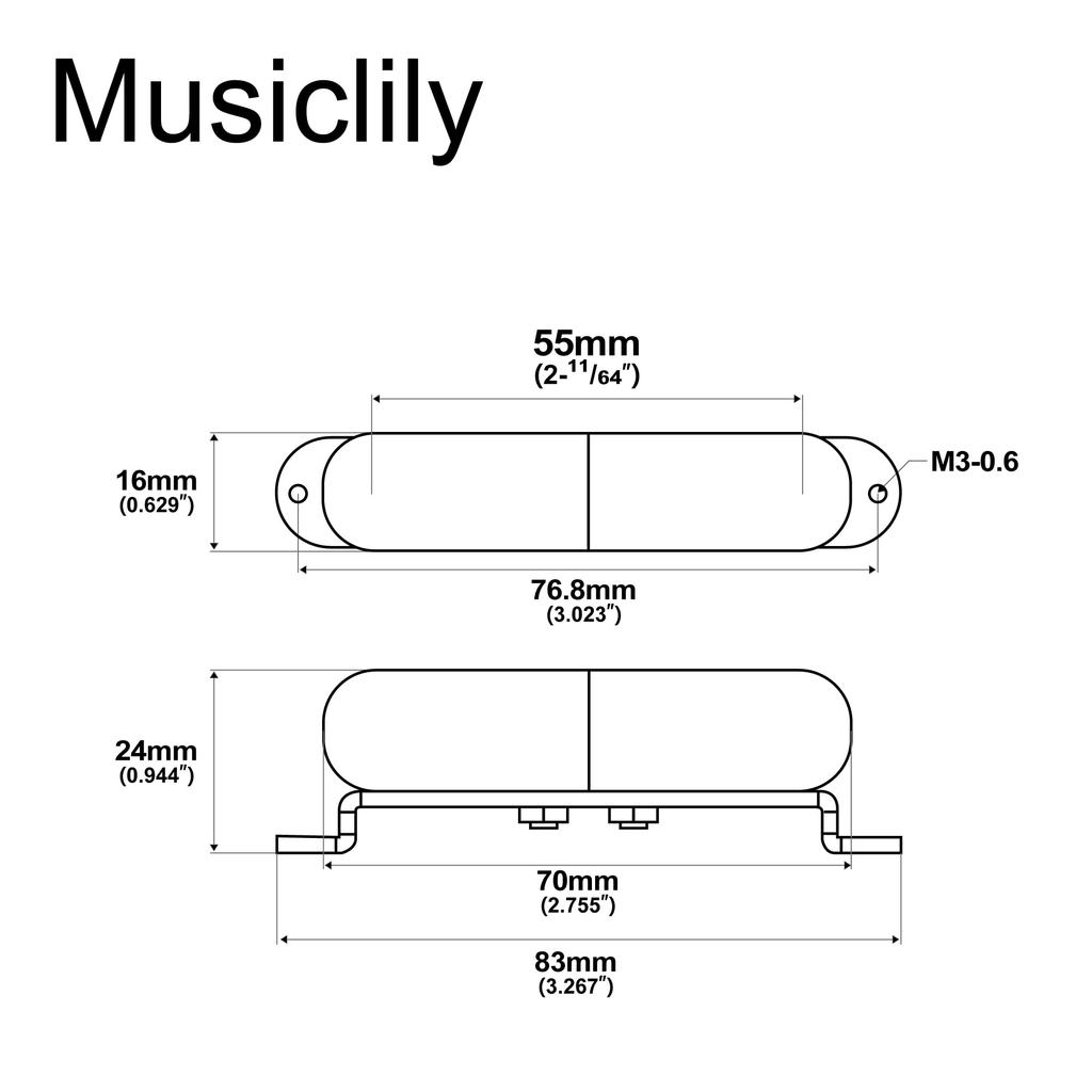 Artec LSA70R Lipstick Middle for Strat Electric Chrome Pickup, PU, Guitar,