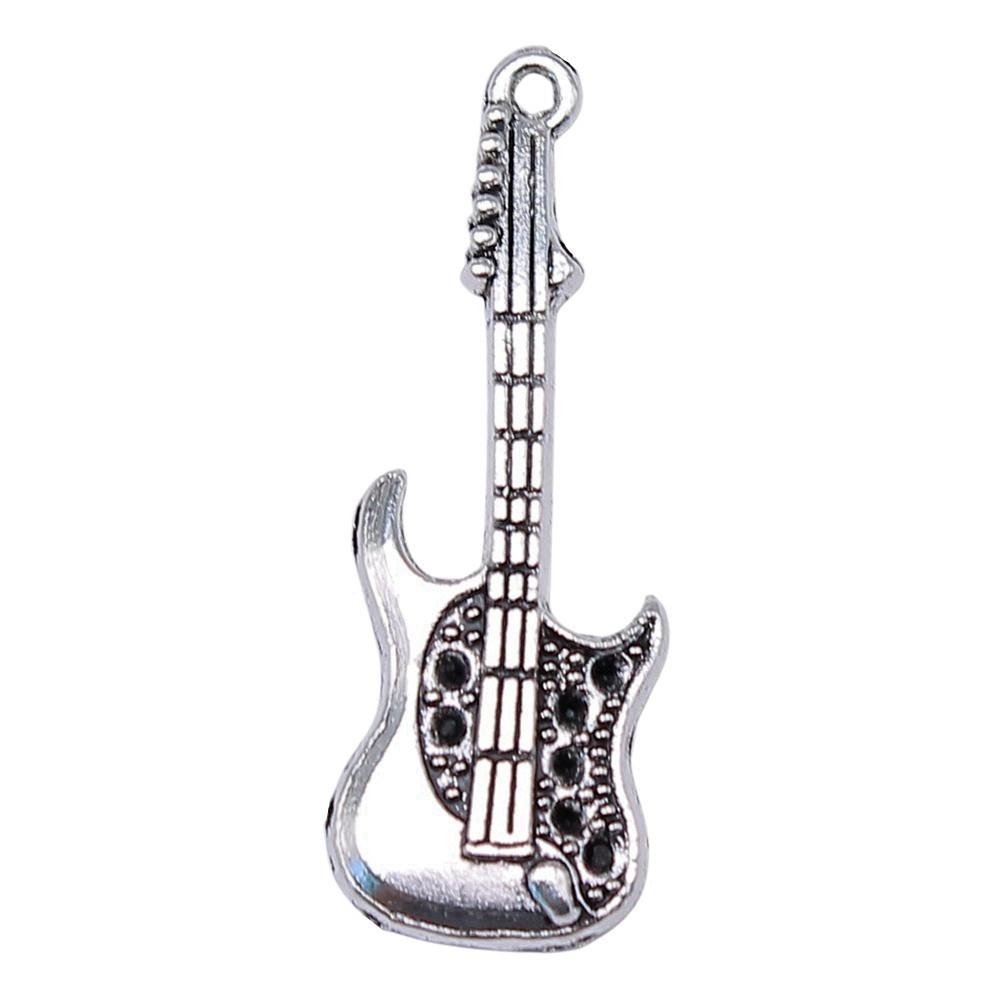 Musical Charms Multi Color Alloy Guitar Pendants For Music Themed Jewelry Making