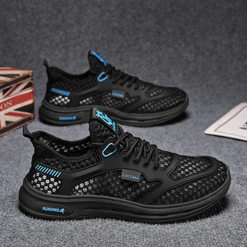 Mesh men's shoes 2025 summer new breathable soft-soled sports shoes hollow outdoor leisure sports trend fashion shoes