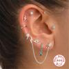 S925 Sterling Silver New Version Puncture Internal Thread Flat Head Body Auricle Puncture Earbone Stud Earring Stud Earring