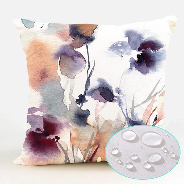 Polyester Waterproof Pillow Cover With Floral Pattern For Living Room Decor