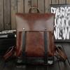Sommer Rucksack für Herren Koreanischer Stil Modische Tasche Retro Schultasche für Mittelschüler Lässiges Crazy Horse Leder
