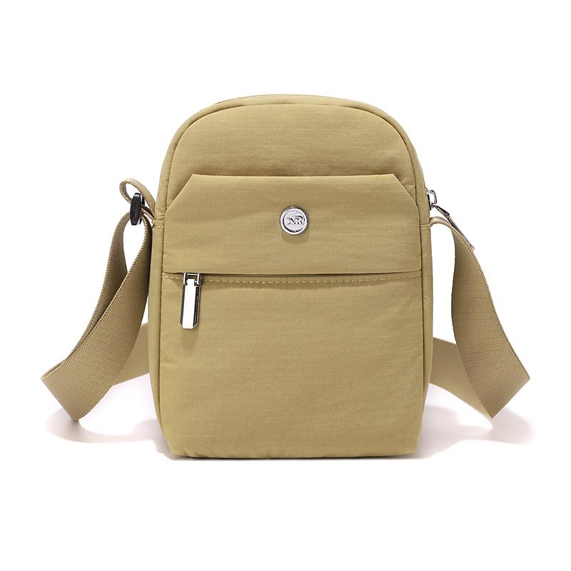 Lightweight Nylon Crossbody Bag with Front Flap Snap Closure Casual Mini Shoulder Purse for Daily Travel