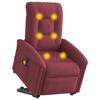 VidaXL Fauteuil inclinable de massage électrique Rouge bordeaux Tissu, fauteuil de massage électrique, fauteuil de massage, 3303287