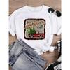 Clothing Fashion Vintage Truck Tree Female New Year T-shirts Merry Christmas Women Holiday Shirt Print T Top Graphic Tee