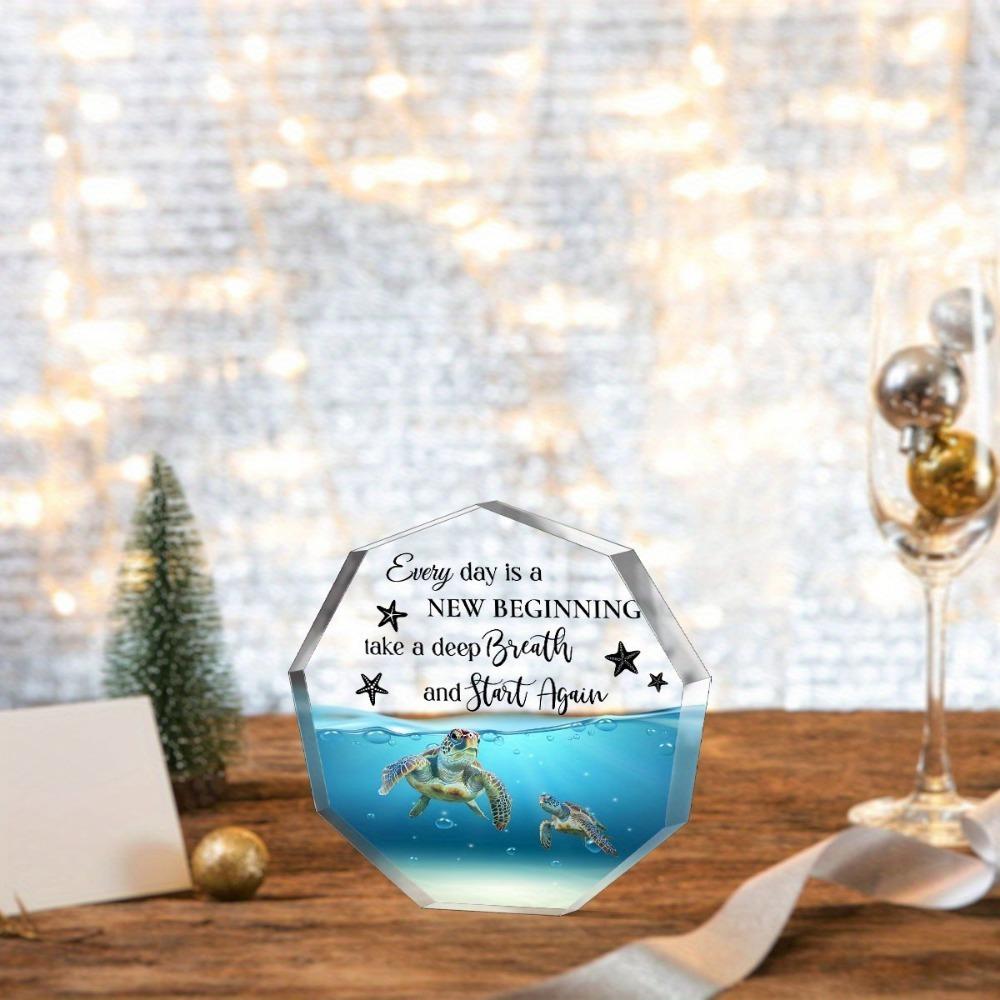 Blue Sea Turtle Artwork - Vibrant Acrylic Decor for Home & Office Gifting