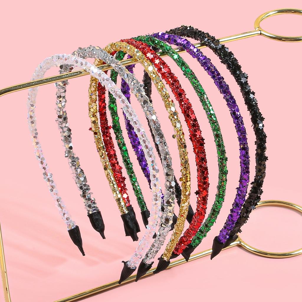 7/14pcs Glitter Star Headbands for Girls Heart Hairband Glitter Headbands Headwear Girls Kids Party Hair Accessories