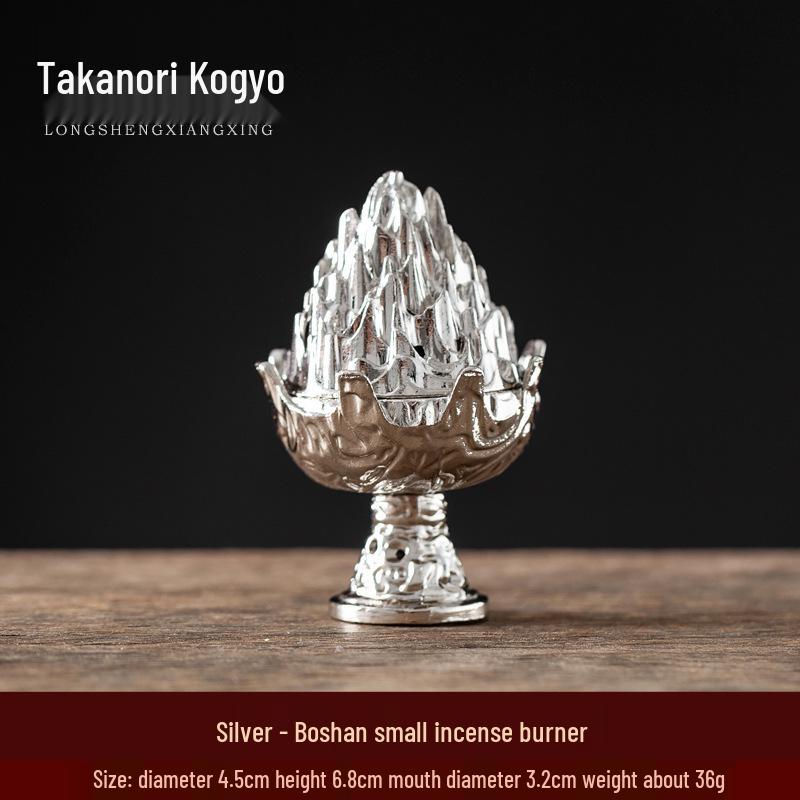 Xiangyun Lotus Incense Burner: Mini Three-Legged Copper Aromatherapy with Porous Boshan Design