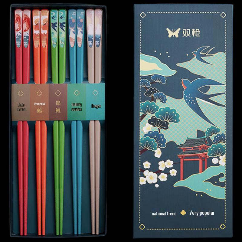 Auspicious Alloy Chopsticks Gift Set