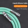 120w 6a Super Fast Charge PD Type C Liquid Silicone Cable Quick Charge 1M 2M Usb Cable Usb C to C Charger Cable