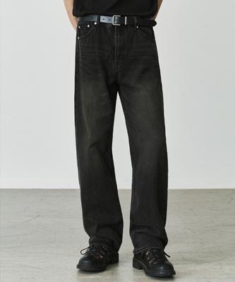 Beulaendideu Wide Denim Pants [Oil Black]