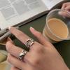 Stylish 925 Silver Rectangular Open Ring Unique Fashion Accessory Women For