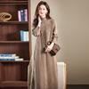 Large Size Thickened Primer Dress Women's Autumn and Winter New with Coat Loose Knitted Long Knee Long Dress Tide