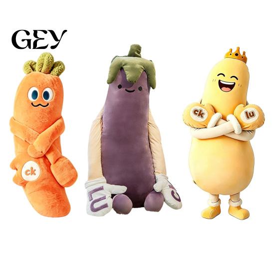 Soft Plush Pillow Eggplant Body for Side Sleepers, Long Cushion Large Hug with Removable Washable Cover, Cute Hugging Women Polyester Fiber