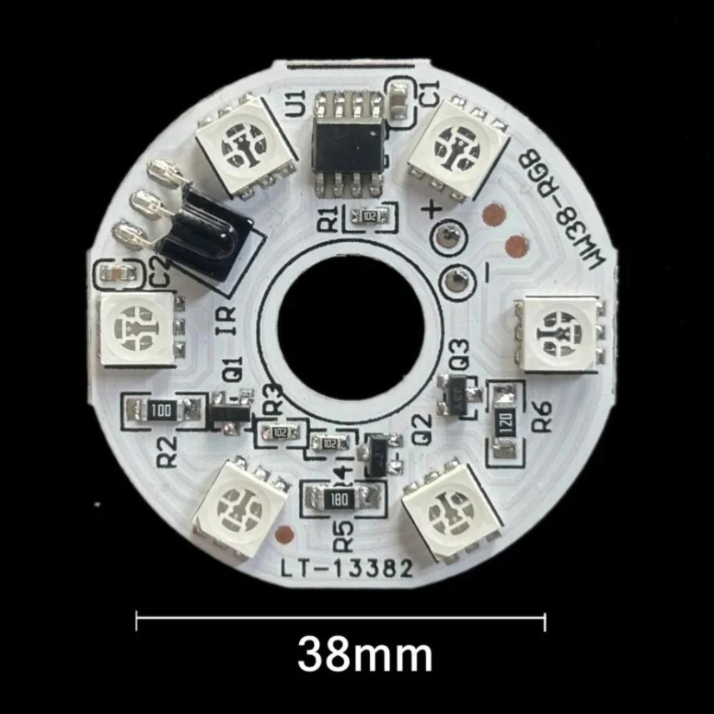 

5 В низковольтные светодиодные лампы, цветная RGB-лампа, плата, 3 Вт, источник цветного градиента, ИК, 24-клавишный беспроводной пульт дистанционного управления, включение/выключение 38mm