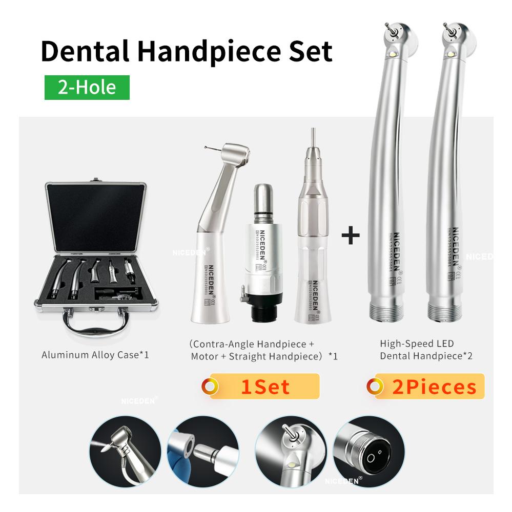 NICEDEN Набор стоматологических наконечников 4 отверстия Турбинный шланг Керамический подшипник Стоматологический наконечник Стоматологическое оборудование Стоматологический наконечник 2 holes