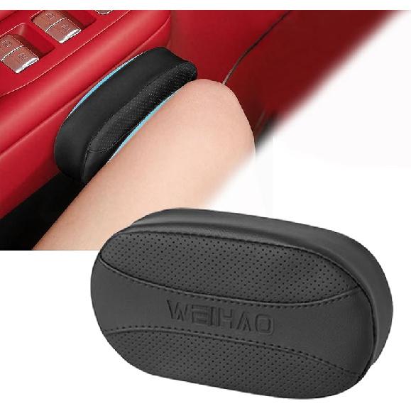 Car Knee Cushion Pad, Car Door Knee Pad Rest Cushion, Center Console Car Knee Pad Protector, Memory Foam Compact Knee Support With Hook & Loop, Nappa Black-1 PC