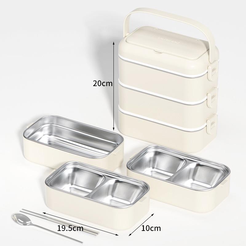 304 Stainless Steel Leakproof Bento Box: Double Layer, Microwave Safe, Heat Preservation, Multi-Compartment Lunch Box
