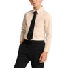 Boys Button Down  With Tie And Chest Pocket School Uniform Long  Sleeve  Shirts