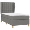 VidaXL Lit à sommier tapissier avec matelas Gris foncé 90x200 cm Tissu - Modèle 3128814