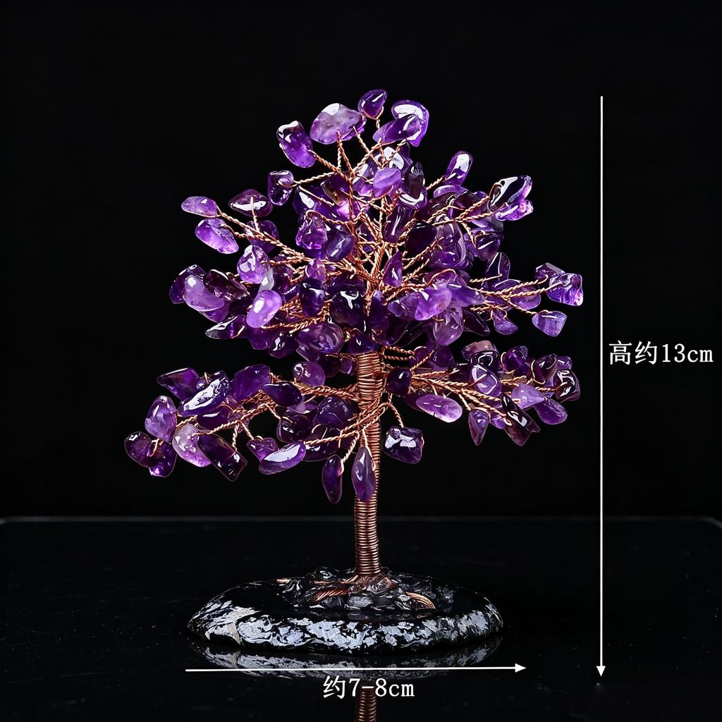 Natural crystal shake money fortune tree fish tank ornament office ornament lucky small ornament creative transshipment gift