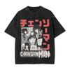 2026 Summer Fashion Trendy Tee Anime Chainsaw Man Yoru T Shirt Hip Hop Gothic Washed Oversized T-Shirt Men Women Gothic Cotton Oversized T-shirts