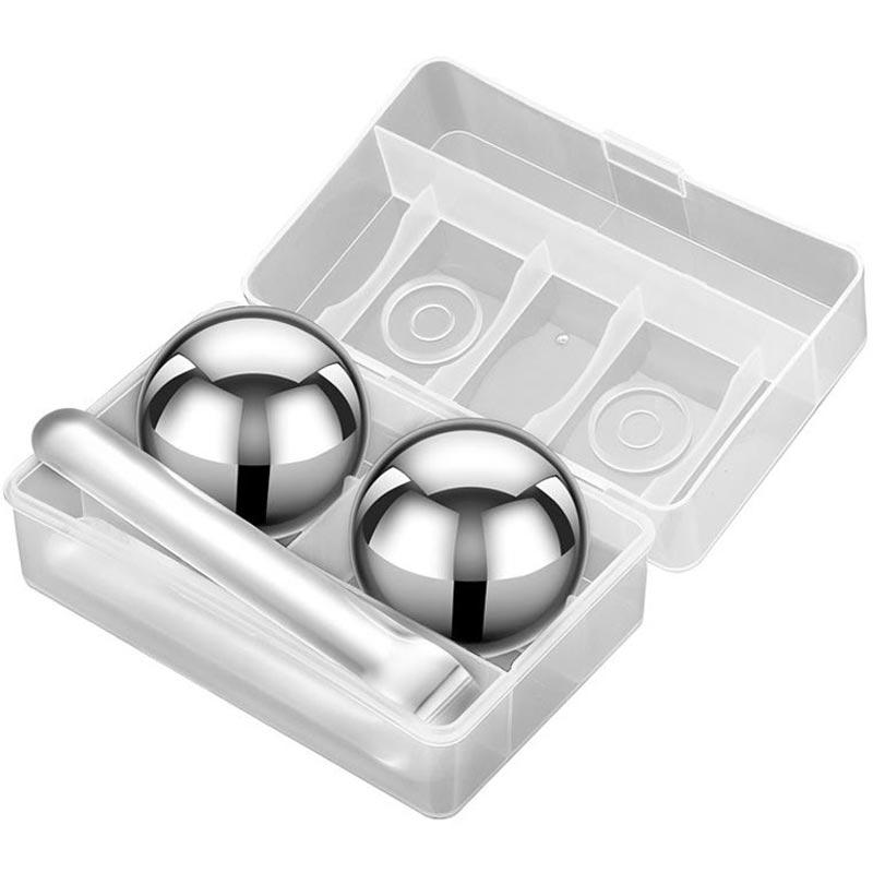 1Sets Stainless Steel Spherical Ice Cubes Sets,Whiskey Stones Ball Shape Reusable Ice Cubes Golf Ball Whiskey Stones Ball Set
