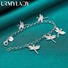 925 Sterling Silver Dragonfly Zircon Pendant Bracelet For Women Wedding Engagement Party Fashion Jewelry