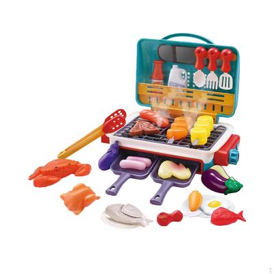 BBQ Grill Toys for Kids Color Changing Food Realistic Interactive Kitchen Playset Preschool