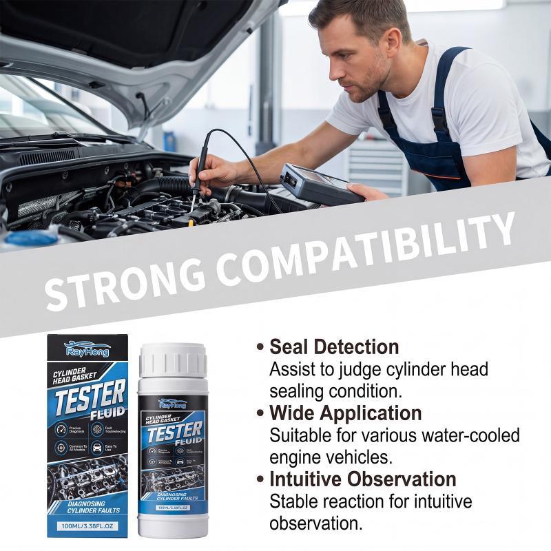 100Ml Cylinder Head Gasket Tester Fluid Coolant Leak Check Liquid Precise Fits All Car Models For Auto Repair Maintenance