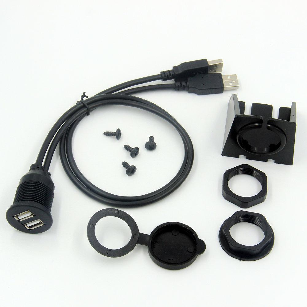 Adattatore presa di installazione jack USB doppio 1M 2M cavo di collegamento estensione auto