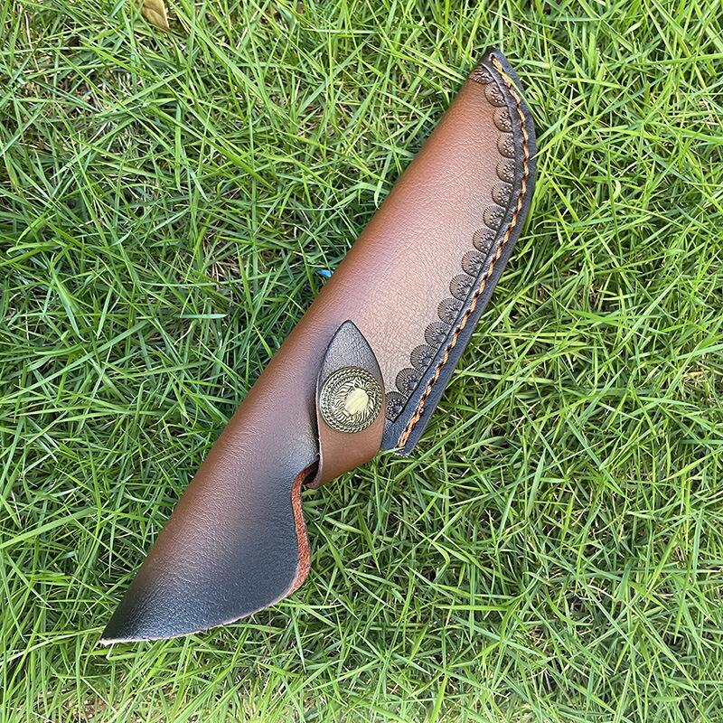 22,5 cm Messerhalter mit fester Klinge, Scheide aus hochwertigem Rindsleder, universelle Messerabdeckung, Zubehör für Jagdmesserholster