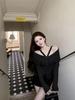 French Spicy Red One-Shoulder Knit Top for Women - Autumn/Winter Design