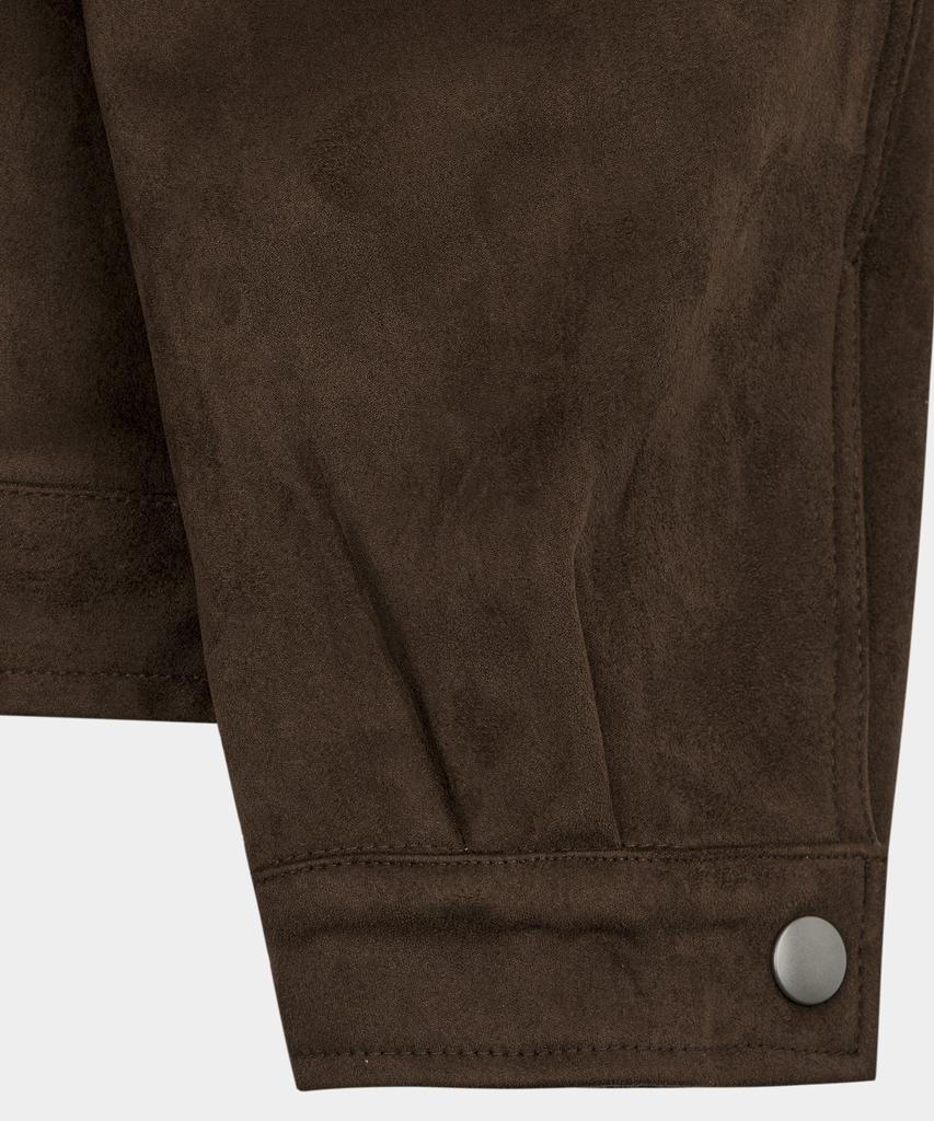 LETTERCOMO Contemporary Suede Rider Jacket Dark Brown