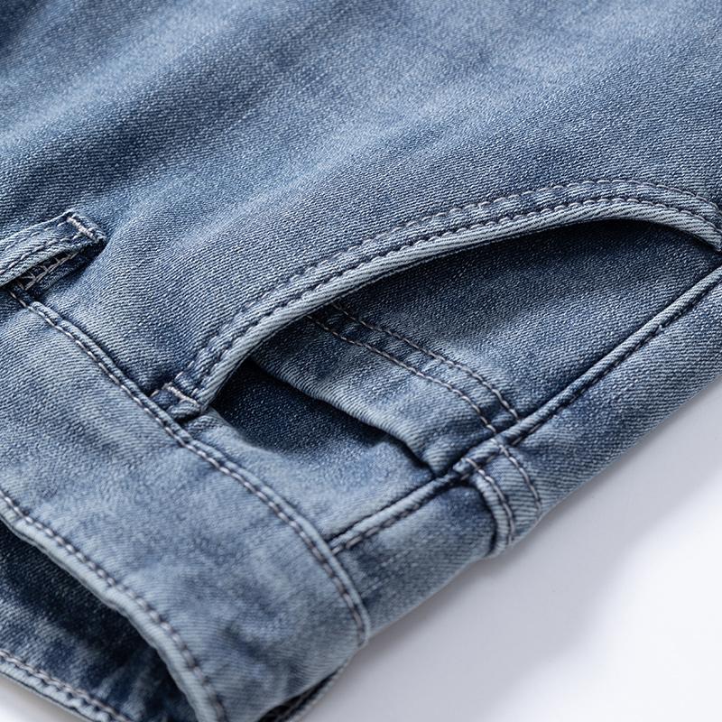 Autumn Winter Men's Loose Straight Leg Jeans Retro Washed Elastic Casual Pants Suitable for All Seasons Versatile Pants