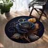 Round Creative Animal Printing Carpets Living Room Bedroom Bedside Computer Chair Pad Anti-slip Machine Washable Floor Mats