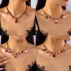 Halloween Colorful Rice Beads Chain Necklace for Women Men Black Cat Spider Bat Pumpkin Ghost Pendant Choker Clavicle Jewelry