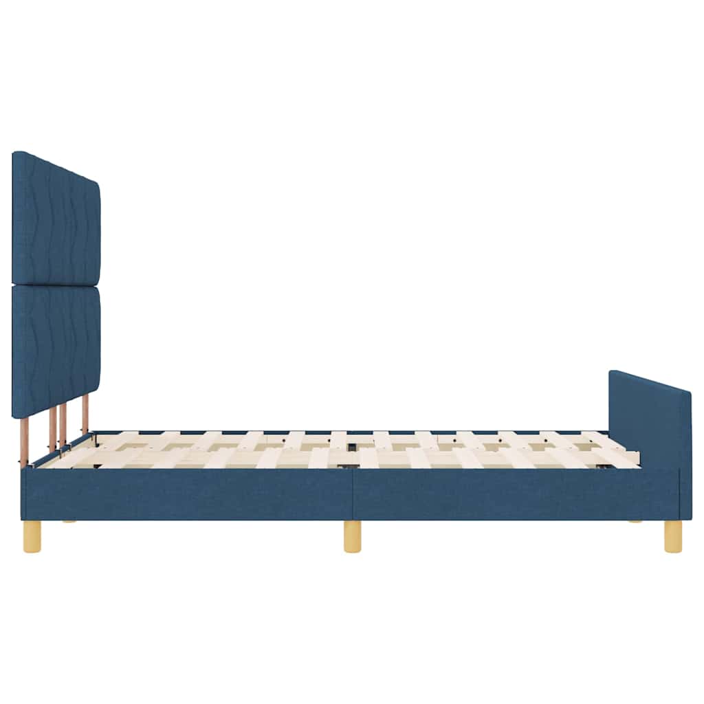Bed Frame with Headboard Blue 160 x 200 cm Fabric
