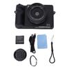 WIFI Digital Camera 5K 75MP 18x Zoom Camera with Dual Lens Flash Fill Light Microphone for Selfie Home Photography Black