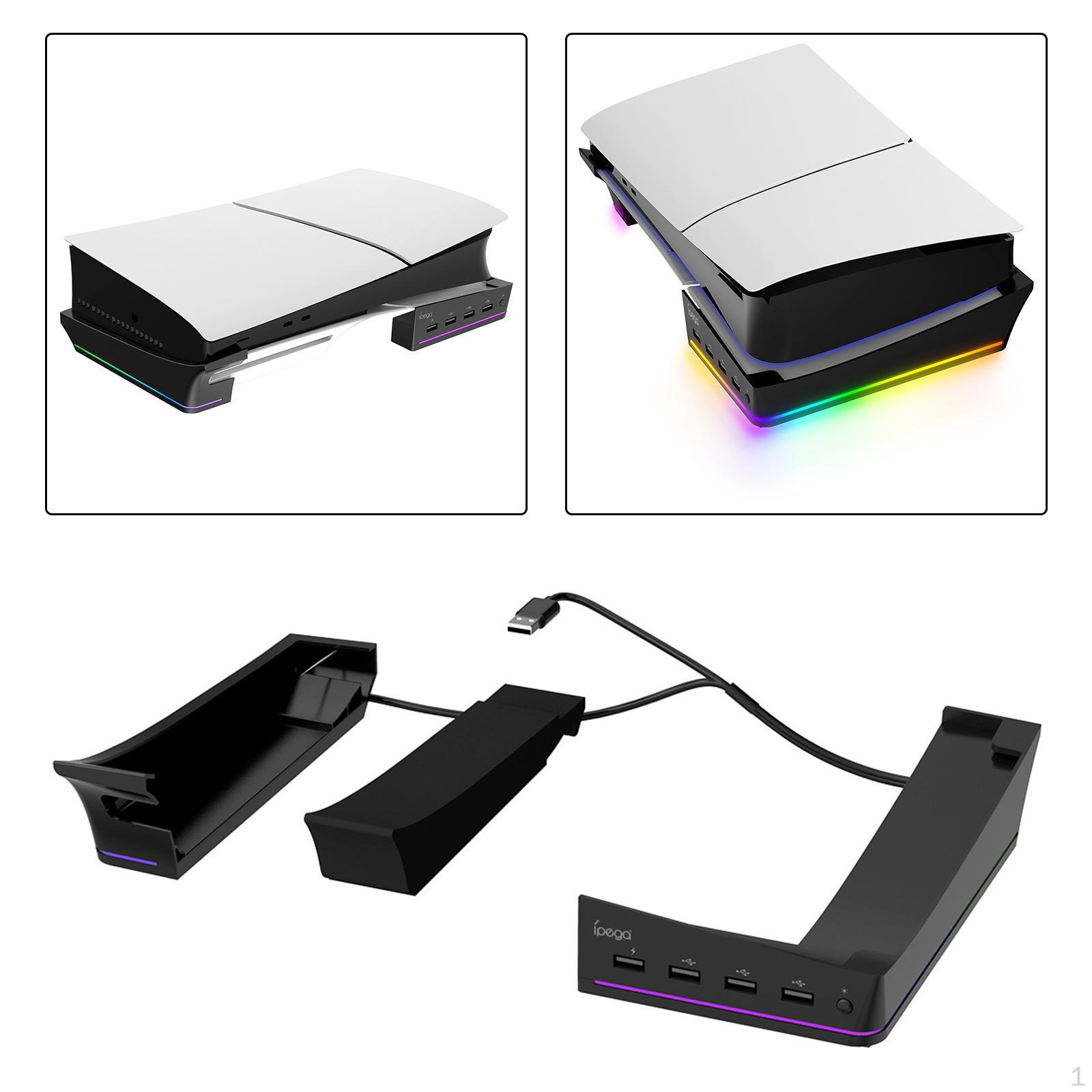 

Подставка для горизонтальной консоли PS5 PS, модернизированный минималистичный дизайн, нескользящая, тонкая чёрный