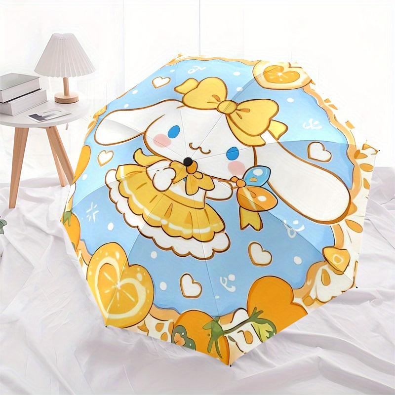1pc Cinnamoroll Orange Heart Illustration Umbrella with Plastic Handle,Suitable for All Seasons Home Travel Outdoor UmbrellaSanlio256